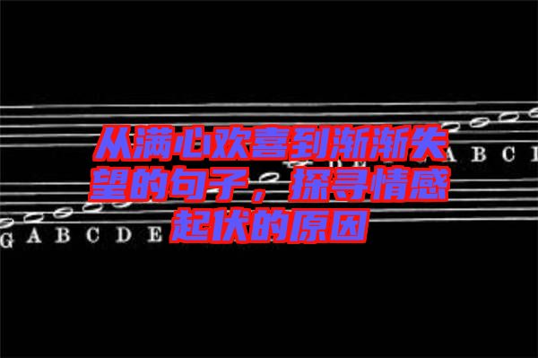 從滿心歡喜到漸漸失望的句子，探尋情感起伏的原因