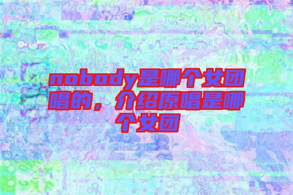nobody是哪個(gè)女團(tuán)唱的，介紹原唱是哪個(gè)女團(tuán)