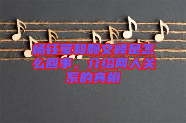 楊鈺瑩和賴文峰是怎么回事，介紹兩人關(guān)系的真相
