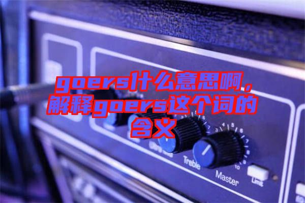 goers什么意思啊，解釋goers這個詞的含義