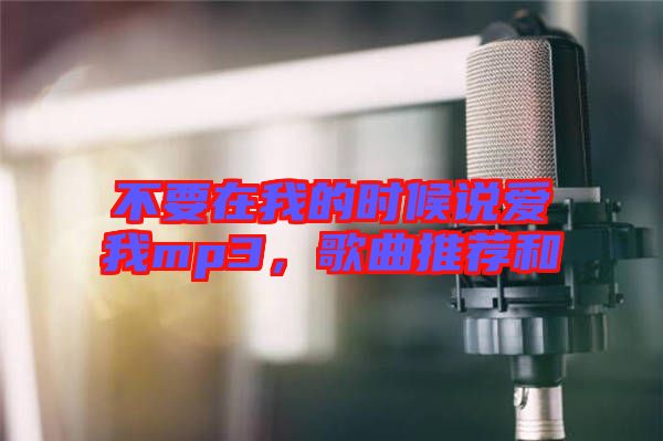 不要在我的時候說愛我mp3，歌曲推薦和