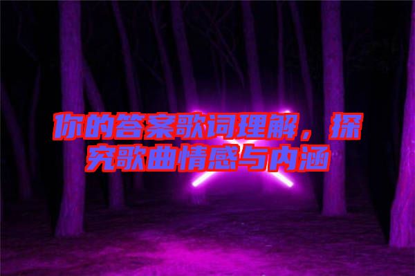 你的答案歌詞理解，探究歌曲情感與內(nèi)涵