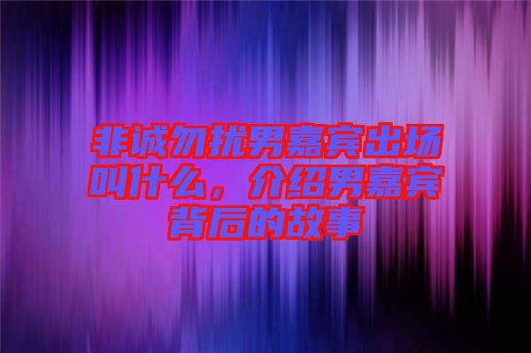 非誠勿擾男嘉賓出場叫什么，介紹男嘉賓背后的故事