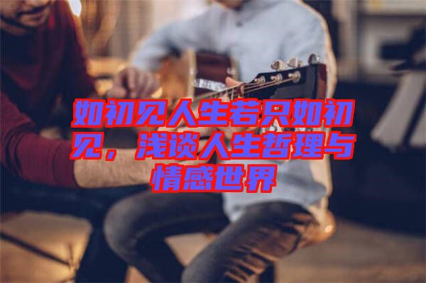 如初見人生若只如初見，淺談人生哲理與情感世界