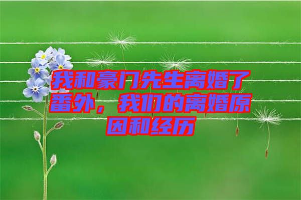 我和豪門(mén)先生離婚了番外，我們的離婚原因和經(jīng)歷