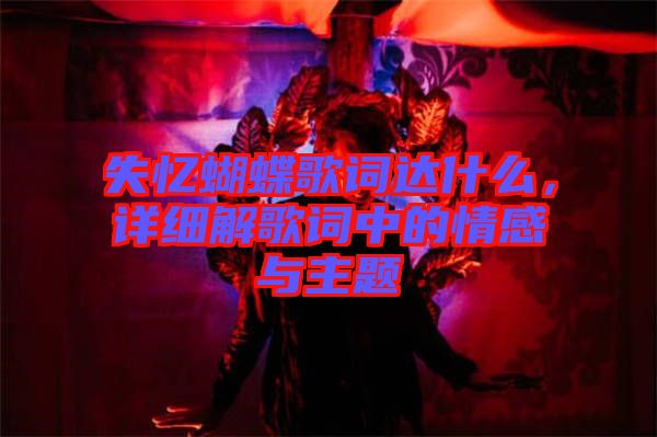 失憶蝴蝶歌詞達什么，詳細解歌詞中的情感與主題