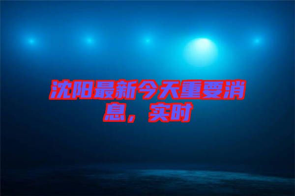 沈陽最新今天重要消息，實時