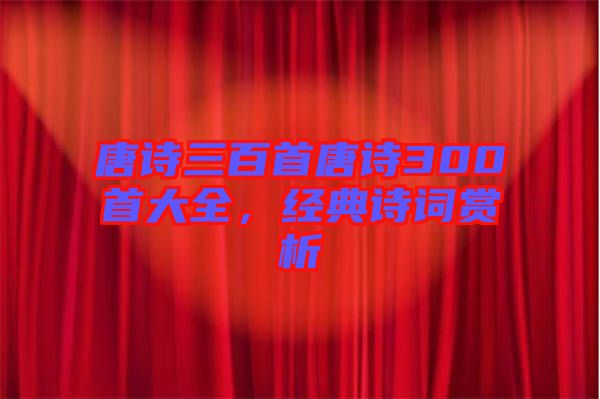 唐詩三百首唐詩300首大全，經(jīng)典詩詞賞析