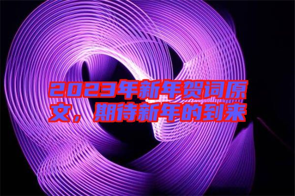2023年新年賀詞原文，期待新年的到來