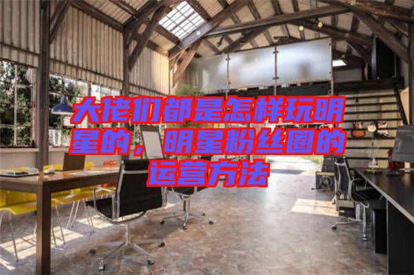 大佬們都是怎樣玩明星的，明星粉絲圈的運營方法