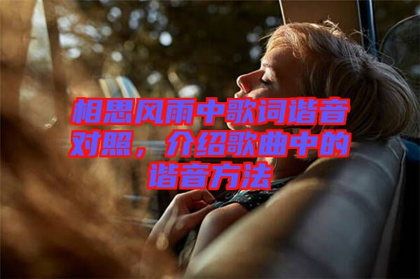 相思風(fēng)雨中歌詞諧音對(duì)照，介紹歌曲中的諧音方法