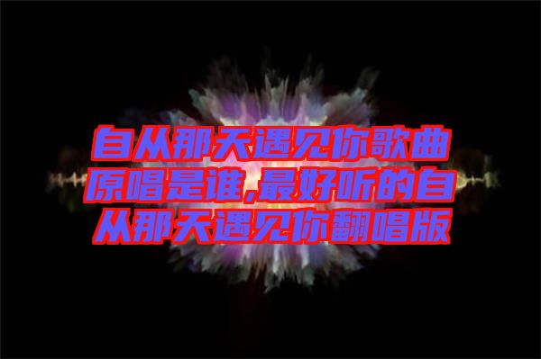 自從那天遇見(jiàn)你歌曲原唱是誰(shuí),最好聽的自從那天遇見(jiàn)你翻唱版
