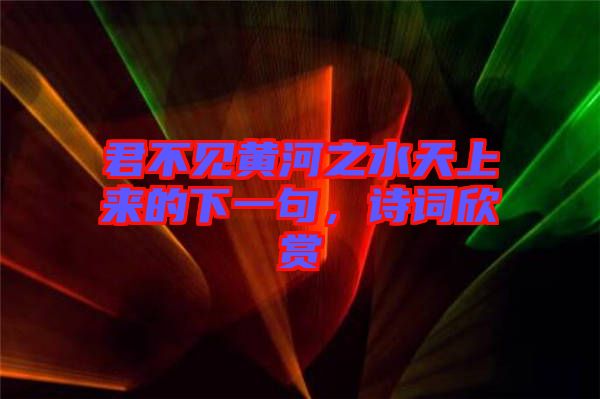 君不見黃河之水天上來的下一句，詩詞欣賞
