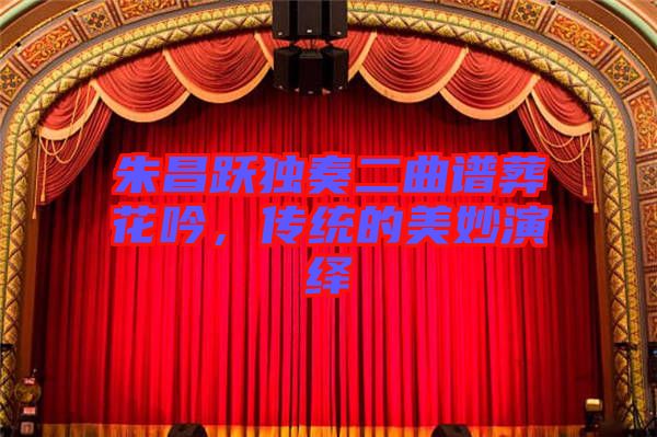 朱昌躍獨(dú)奏二曲譜葬花吟，傳統(tǒng)的美妙演繹