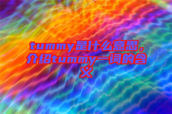 tummy是什么意思，介紹tummy一詞的含義