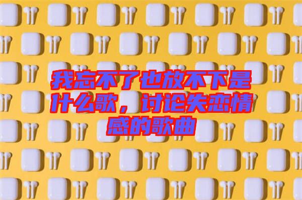 我忘不了也放不下是什么歌，討論失戀情感的歌曲