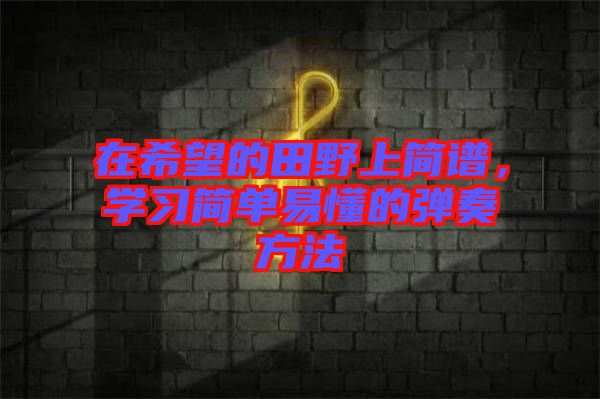 在希望的田野上簡譜，學(xué)習(xí)簡單易懂的彈奏方法