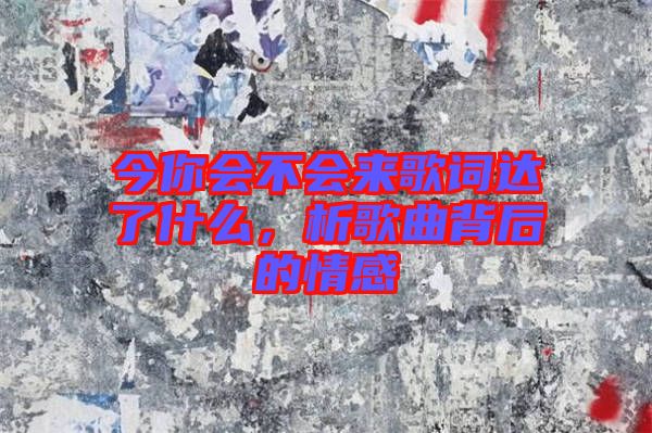 今你會不會來歌詞達了什么，析歌曲背后的情感