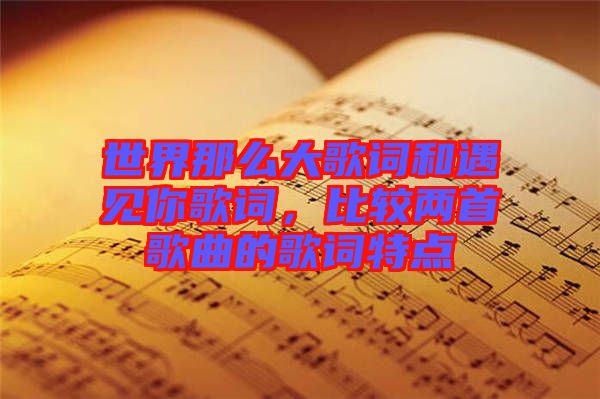 世界那么大歌詞和遇見你歌詞，比較兩首歌曲的歌詞特點(diǎn)