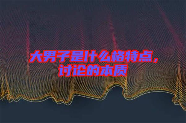 大男子是什么格特點(diǎn)，討論的本質(zhì)