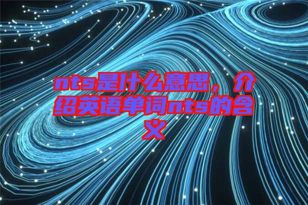 nts是什么意思，介紹英語單詞nts的含義