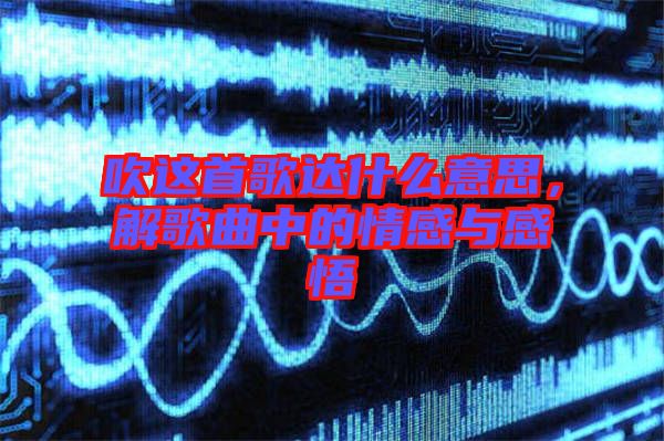 吹這首歌達什么意思，解歌曲中的情感與感悟
