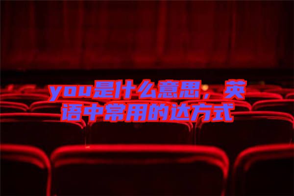you是什么意思，英語中常用的達(dá)方式