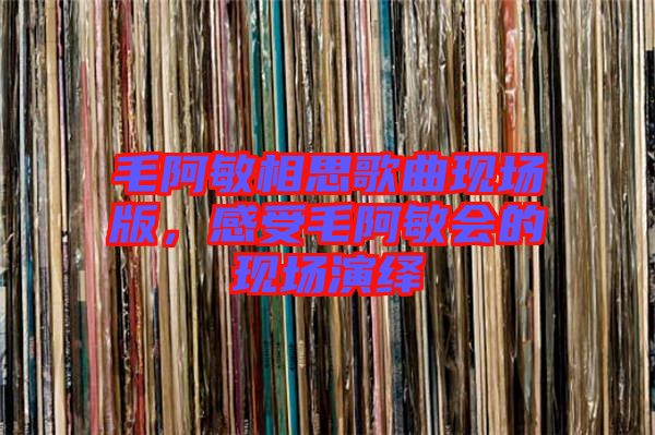 毛阿敏相思歌曲現(xiàn)場(chǎng)版，感受毛阿敏會(huì)的現(xiàn)場(chǎng)演繹