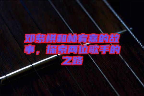 鄧紫棋和林宥嘉的故事，探索兩位歌手的之路