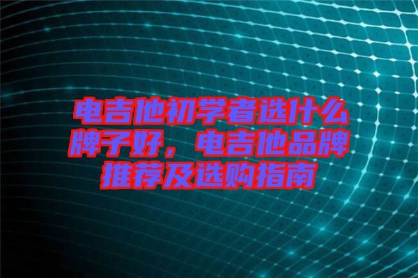 電吉他初學者選什么牌子好，電吉他品牌推薦及選購指南