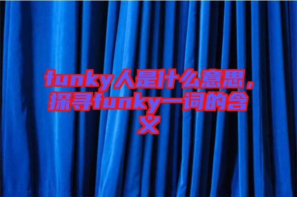 funky人是什么意思，探尋funky一詞的含義