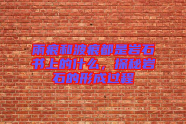雨痕和波痕都是巖石書上的什么，探秘巖石的形成過程