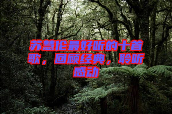 蘇慧倫最好聽的十首歌，回顧經典，聆聽感動