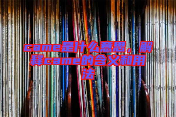 came是什么意思，解釋came的含義和用法