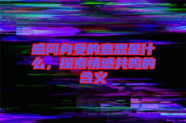 感同身受的意思是什么，探索情感共鳴的含義