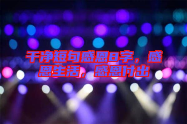 干凈短句感恩8字，感恩生活，感恩付出