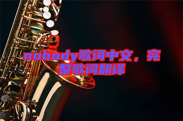 nobody歌詞中文，完整歌詞翻譯