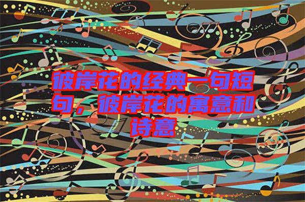 彼岸花的經(jīng)典一句短句，彼岸花的寓意和詩意