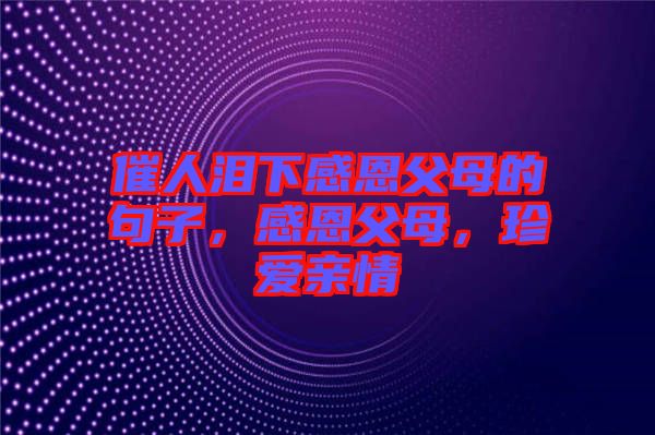 催人淚下感恩父母的句子，感恩父母，珍愛親情