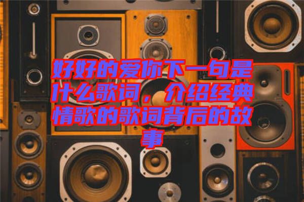 好好的愛你下一句是什么歌詞，介紹經(jīng)典情歌的歌詞背后的故事