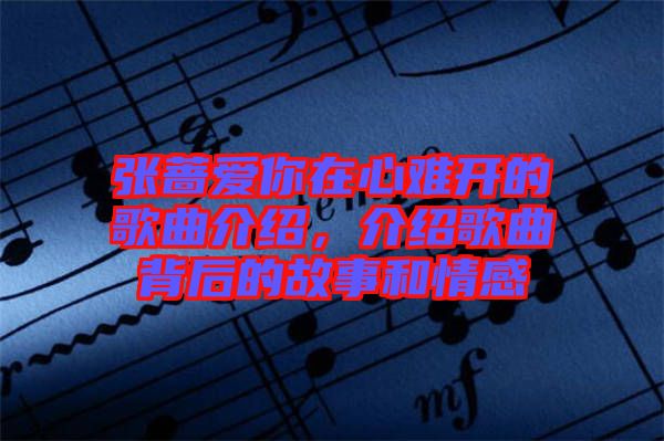 張薔愛你在心難開的歌曲介紹，介紹歌曲背后的故事和情感