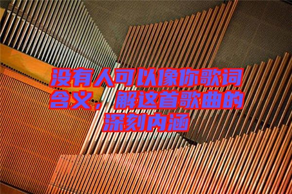 沒有人可以像你歌詞含義，解這首歌曲的深刻內(nèi)涵