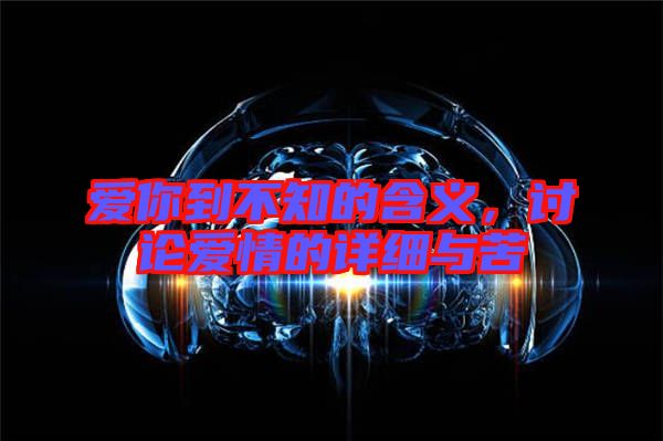 愛你到不知的含義，討論愛情的詳細(xì)與苦