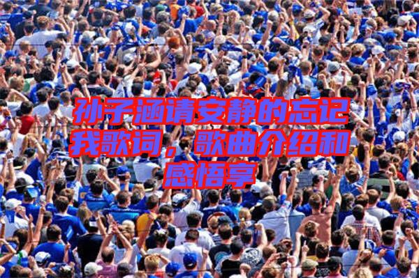 孫子涵請安靜的忘記我歌詞，歌曲介紹和感悟享