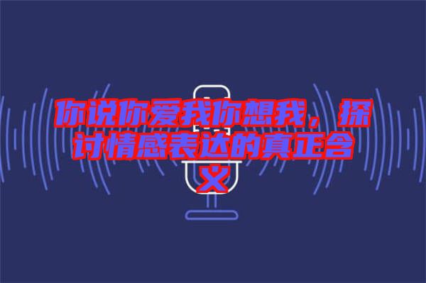你說(shuō)你愛(ài)我你想我，探討情感表達(dá)的真正含義