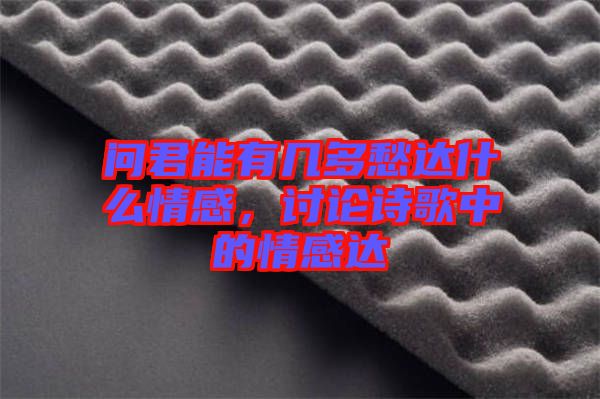 問君能有幾多愁達(dá)什么情感，討論詩歌中的情感達(dá)
