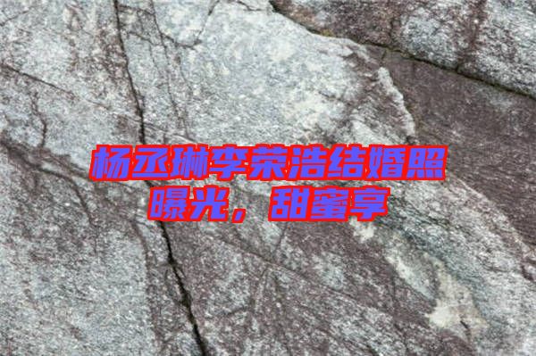 楊丞琳李榮浩結(jié)婚照曝光，甜蜜享