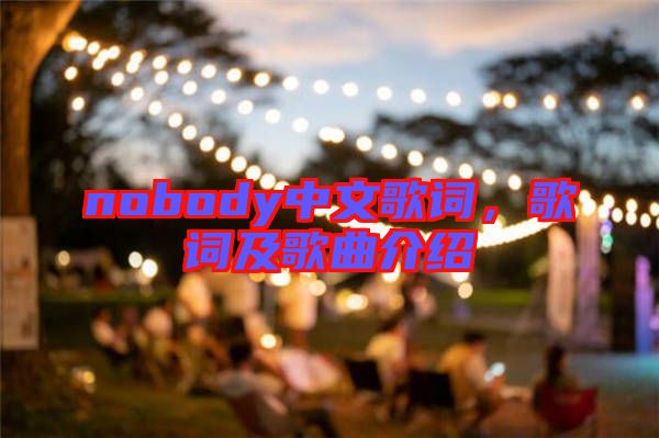 nobody中文歌詞，歌詞及歌曲介紹