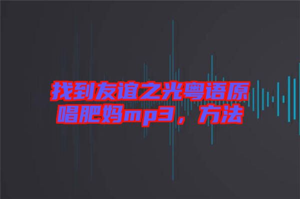 找到友誼之光粵語原唱肥媽mp3，方法