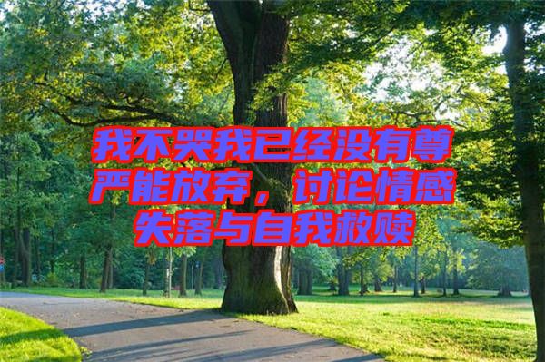 我不哭我已經(jīng)沒有尊嚴能放棄，討論情感失落與自我救贖